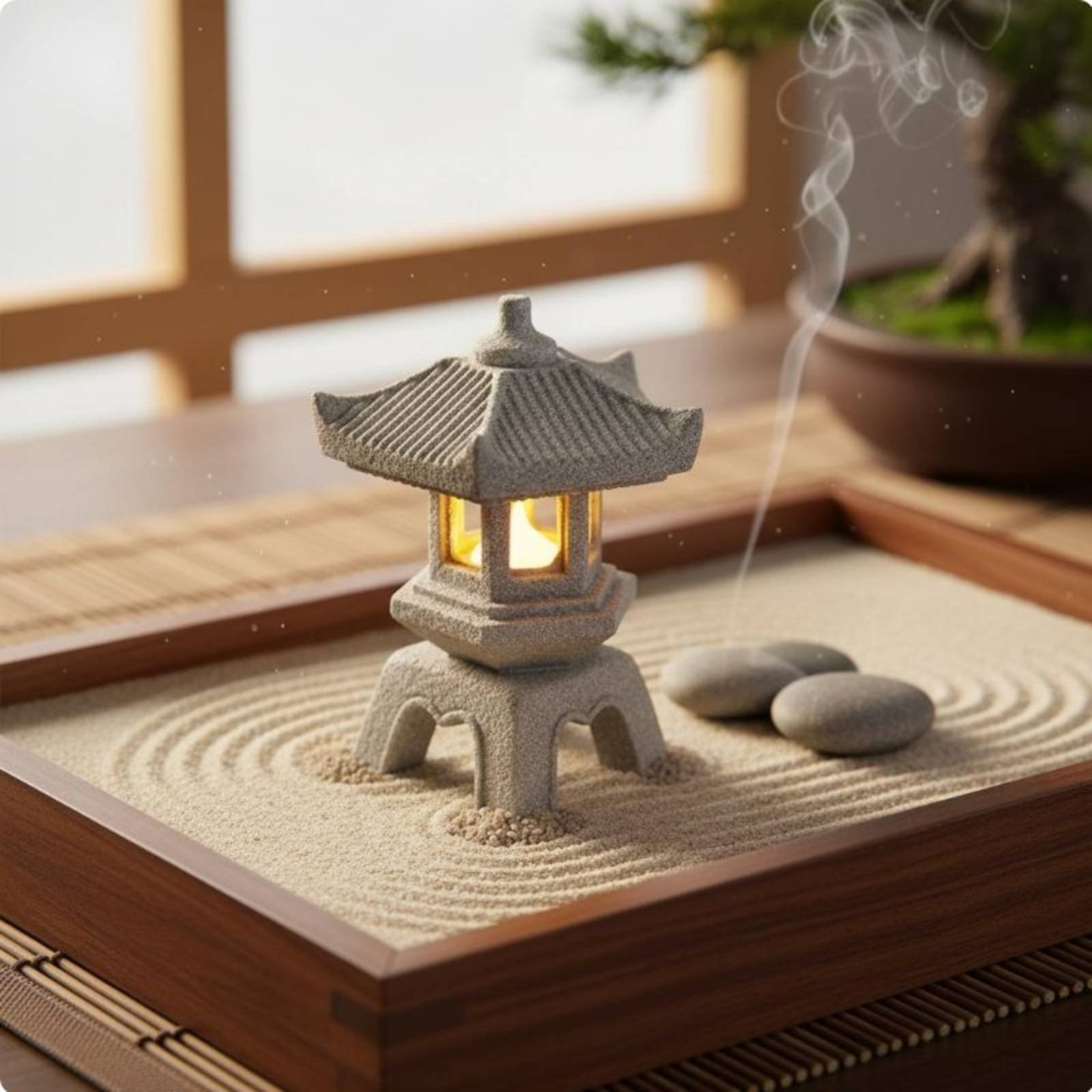 Миниатюрный каменный фонарь с  – обзор и цена Bonsai Garden Decor